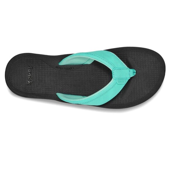 Women's Sanuk Flip Flops H20 Aqua Teal Size 10 NEW NWT - Picture 2 of 7